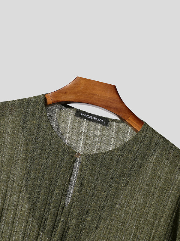 Men's Textured Knit Long Sleeve T-Shirt SKUL29652