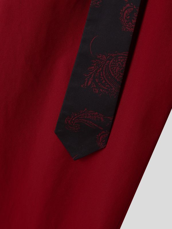 Men's Clean Fit Retro Paisley Streamer Belt Double Pleated Front Full Length Wide Leg Pant SKUL82404