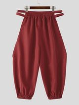 Men's New Chinese Style Side Cut Out Lantern Pant SKUL59962