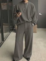 Men's Solid Color Loose Two Pieces Outfit SKUL40305