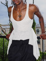 Men's Semi-Sheer Fine Mesh Low Neck Tank SKUL42804