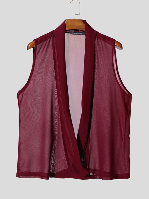 Men's Solid Color Sheer Mesh Tank SKUL54632