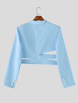 Men's Deconstructed Cutout Lace Up Casual Blazer SKUL52934