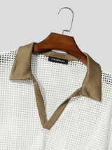 Men's Sexy Party See-Through Mesh Open Knit Long Sleeve Shirt SKUL79541