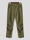 Mens Solid Casual Drawstring Cuff Cargo Pants SKUK39556