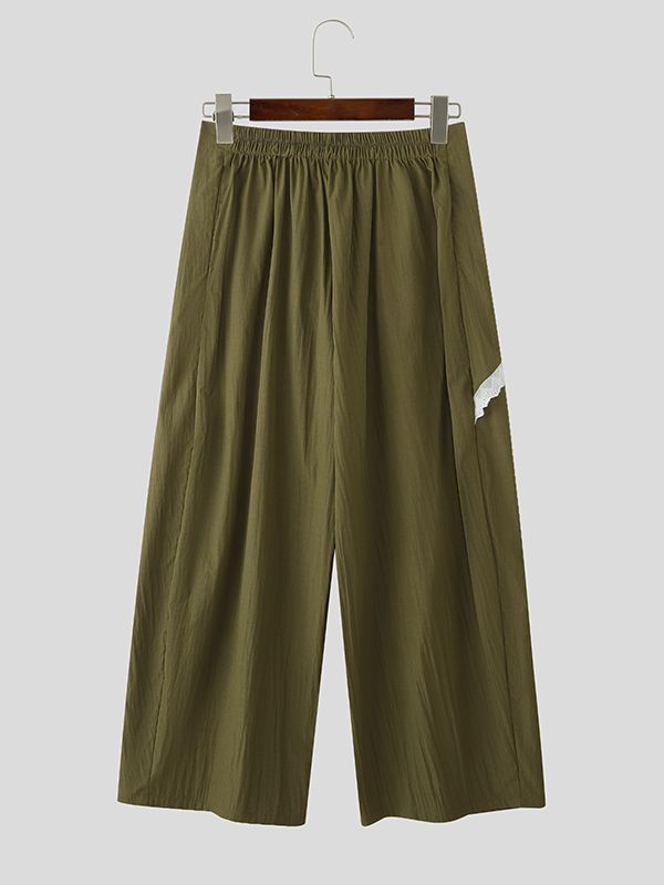 Men's Lace Patchwork Layered Casual Pant SKUL41702