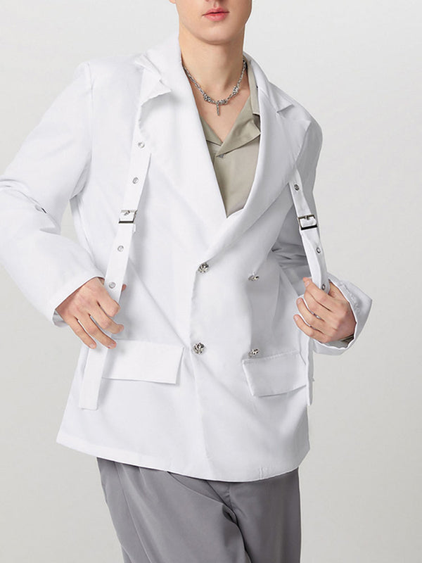 Mens Lace-Up Design Long Sleeve Blazer SKUK80595