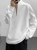 Mens Solid Texture Half Zip Pullover Sweatshirt SKUK30193