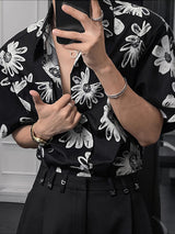 Men's Floral Print Short Sleeve Shirt SKUL38905