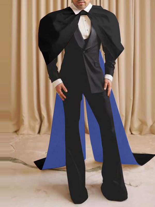 Men's Bow Floor Length Ribbon Cape SKUL57188