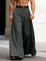 Men's Solid Color Loose Wide Leg Long Pant SKUL53968