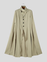 Men's Avant-Garde Runway Evening Gala Slit Cape Sleeve Scarf Neck Cardigan SKUL84581