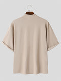 Mens Solid Half-Collar Short Sleeve T-Shirt SKUK55309