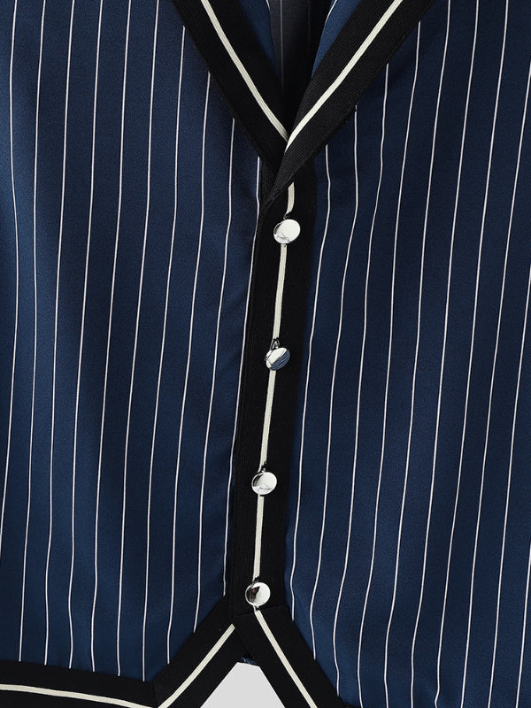 Men's Striped Colorblock Casual Two Pieces Outfit SKUL24745