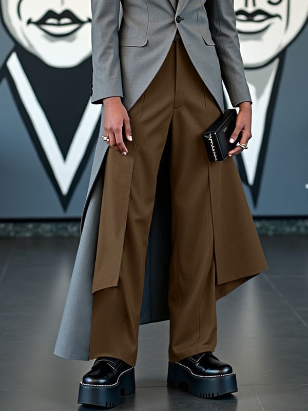 Men's Flap Patchwork Straight Pant SKUL31957