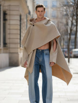 Men's Deconstructed Hollow Loose Cloak SKUL44177