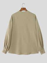 Men's Faux Two Pieces Casual Long Sleeve Shirt SKUL30779