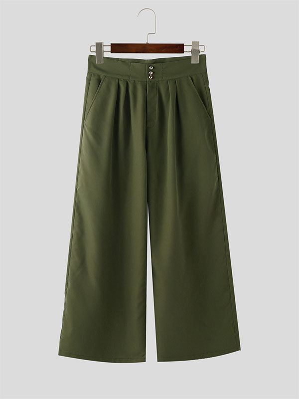 Mens Solid Color High-Waisted Casual Pant SKUL19093
