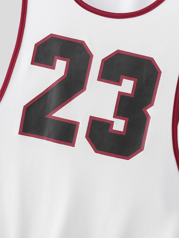 Men's Number 23 Print Colorblock Sleeveless Bodysuit SKUL17999