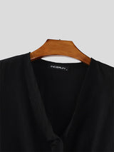 Men's Loose Ribbon Long Sleeve Shirt SKUL24764