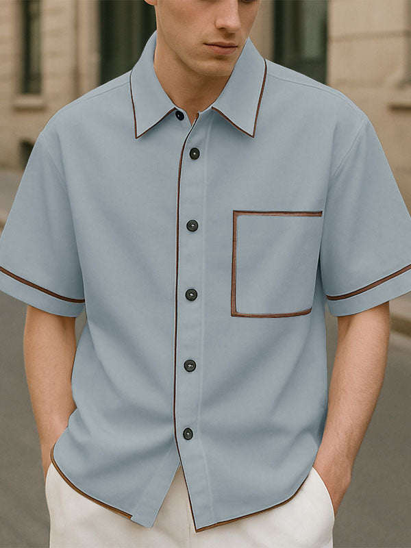 Mens Contrast Stripe Short Sleeve Shirt SKUL19109