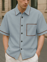 Mens Contrast Stripe Short Sleeve Shirt SKUL19109