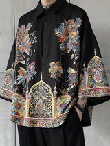 Men's Colorful Print 3/4 Length Sleeve Shirt SKUL49991