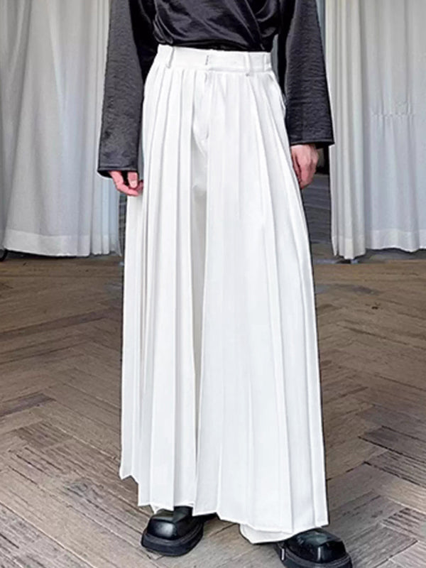 Men's Solid Pleated Layered Casual Pant SKUL16809