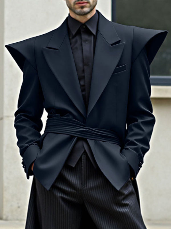 Men's Deconstructed Striped Waist Long Sleeve Blazer SKUL35111