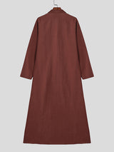 Men's Solid Color Long Hem Long Sleeve Shirt SKUL30804