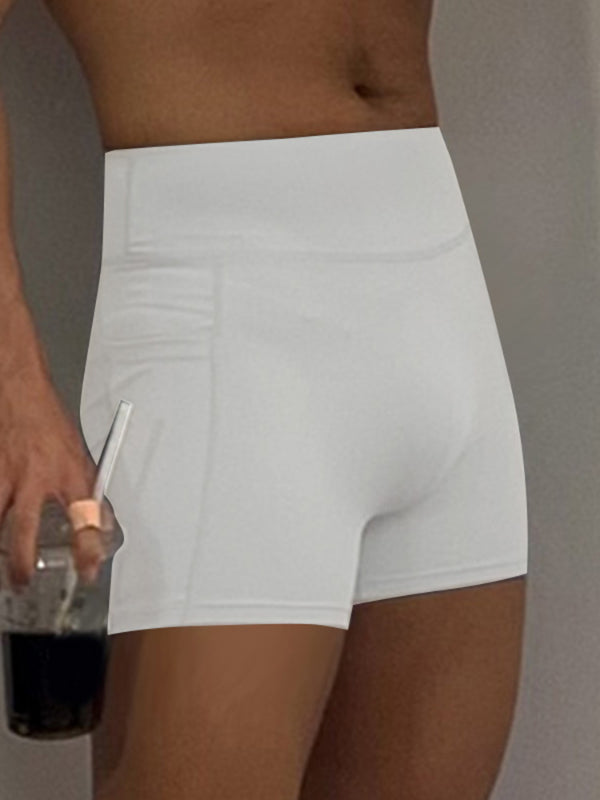 Men's Solid Color Slim Fit High Stretch Casual Short SKUL21023