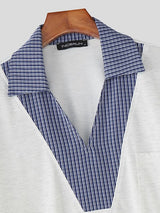 Men's Faux Two-Piece Plaid Long Sleeve Sweatshirt SKUL35129