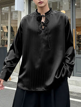 Men's 3D Floral Patchwork Striped Long Sleeve Shirt SKUL47794