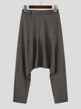 Men's Avant-Garde Darkwear Urban Street Curved Seam Drop-Crotch Tapered Pant SKUL84000