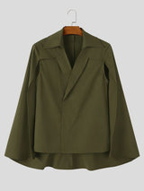 Men's Avant-Garde Runway Integrated Flowing Capelet Wrap Front Cloak SKUL83135