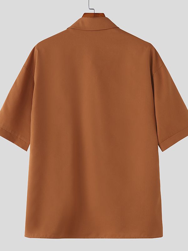 Men's Botanical Floral Embroidery Half Sleeve Shirt SKUL45338