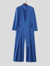 Men's Deconstructed Halter Tie Cutout Jumpsuit SKUL42332