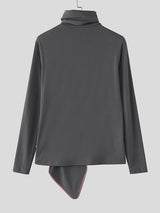 Men's Contrast Color Edge Knit Long Sleeve T-shirt SKUL43943