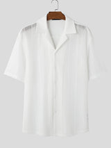 Men's Knit Hollow Short Sleeve Shirt SKUL04301