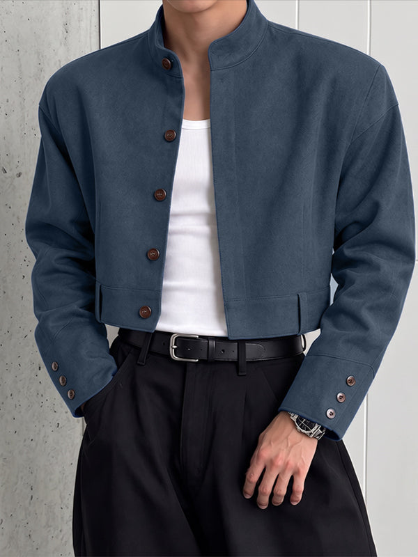 [Pre-order] Men's Neo-Chinese Chic Evening Gala Mandarin Collar Five-Button Cropped Jacket SKUL89241