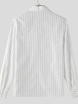 Men's Striped Casual Long Sleeve Shirt SKUL34986