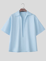 Men's Solid Color Short Sleeve T-Shirt SKUL38866