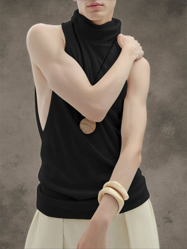Men's Minimalist High Neck Casual Tank SKUL26220