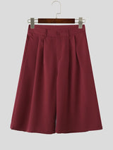 Men's Solid Color Loose Wide Leg Short SKUL58715