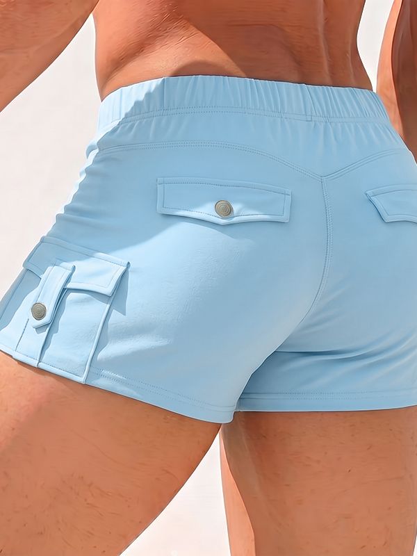 Men's Clubwear Form-Fitting Stretch Cargo Micro Short SKUL77309