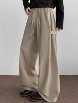 Men's Solid Textured Wide Leg Casual Pant SKUL35121