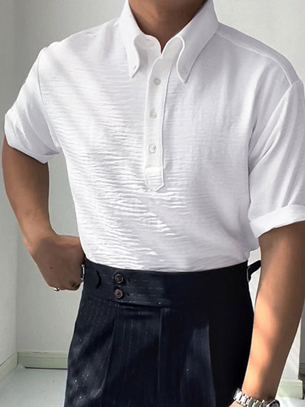 Mens Seersucker Button Down Collar Golf Shirt SKUK05202