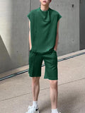 Mens Solid Casual Sleeveless Two Pieces Outfits SKUK00969