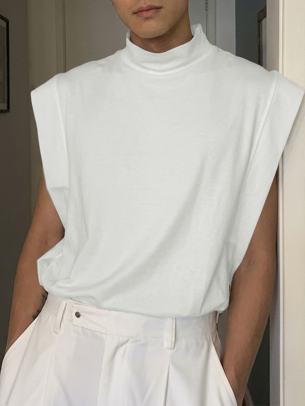 Men's Solid Color Minimal Loose Casual Tank SKUL51875