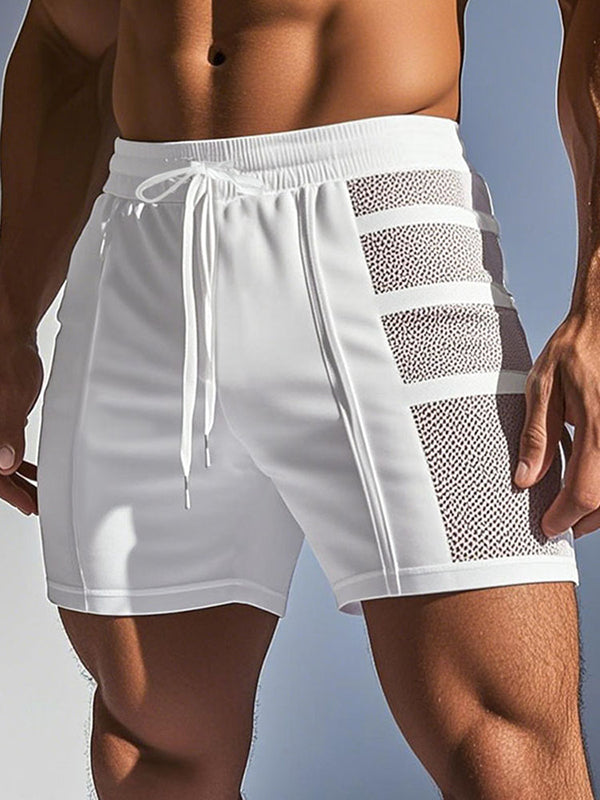 Mens Sheer Mesh Patchwork Casual Short SKUL10514